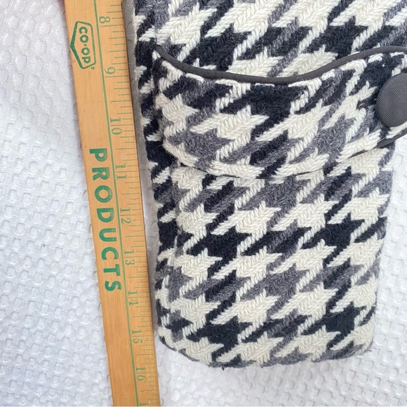 Soia & Kyo Wool Blend Houndstooth Coat Ivory Black And Grey Women's Size Large - Picture 9 of 12
